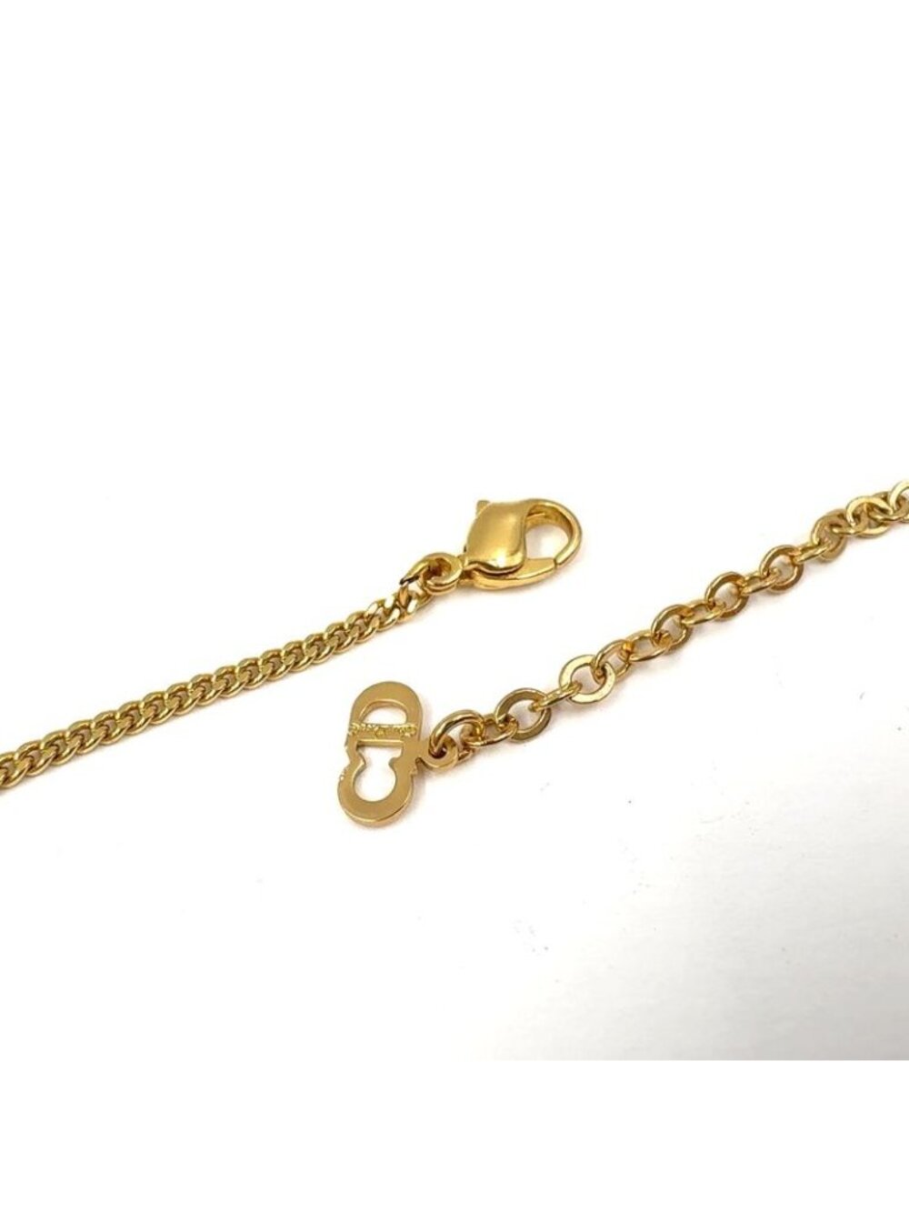 ★SOLD★ Dior Line Stone Logo Gold Necklace - Picture 5 of 9